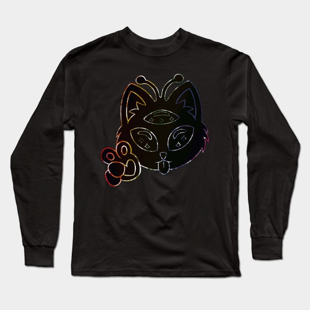 Alien Cat Long Sleeve T-Shirt by possumtees